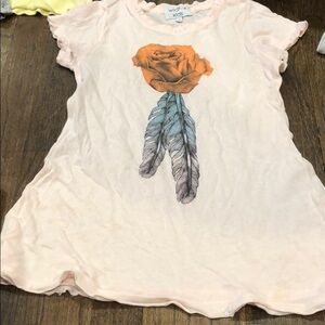 Wildfox rose feather distressed shirt  🌹 🪶 10